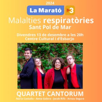 CONCERT DE NADAL PER LA MARATÓ amb el  Quartet Cantorum